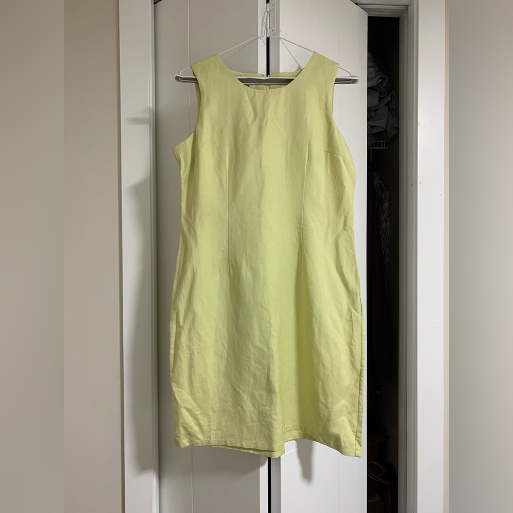 Vintage Sleeveless ramie-rayon blend shift dress